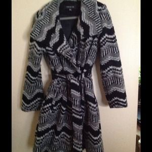 Black & White Plaid Coat