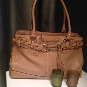 Coach camel/luggage color with thick braid detail!