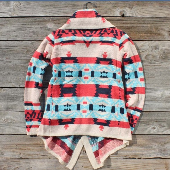 ❌❌SOLD❌❌ Aztec Multicolor Drape Cardigan - Picture 3 of 4