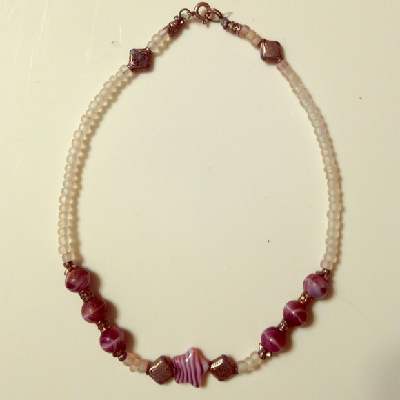 trippy purple herbal inner peace star necklace •