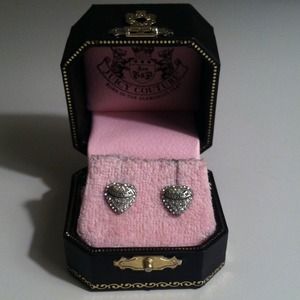Juicy Couture Pave Heart Stud Earrings