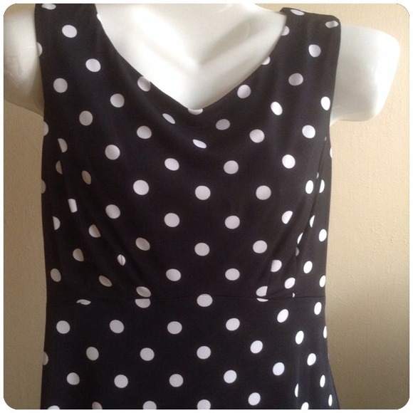 Black & White Polkadot Dress. - Picture 2 of 3