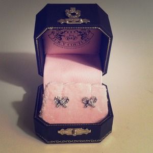 Juicy Couture Pave Bow Stud Earrings