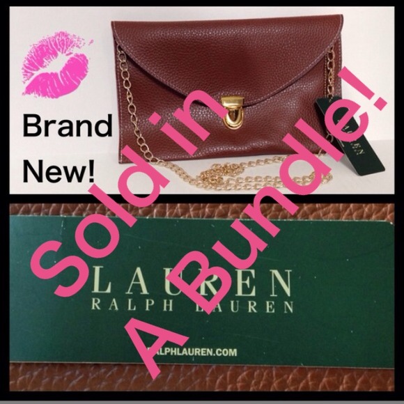 Ralph Lauren Cognac Envelope Clutch