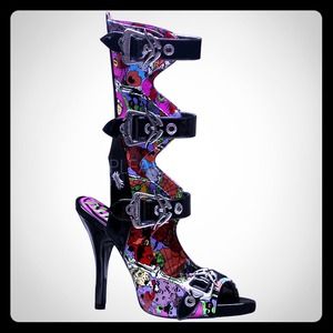 🆕 Demonia Zombie Buckle Sandal Heels