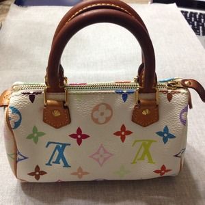Authentic Louis Vuitton multi-white mini speedy