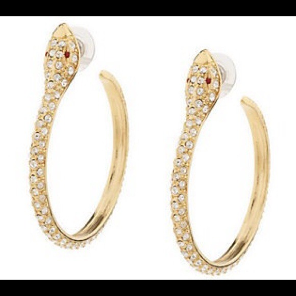 Kenneth Jay Lane's Slinky Snake Hoop Earrings