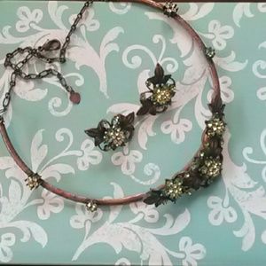 Vintage choker necklace and earring set