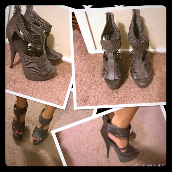 Grey high heels