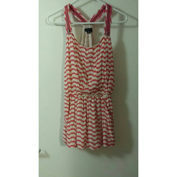 Pink/white striped tank top