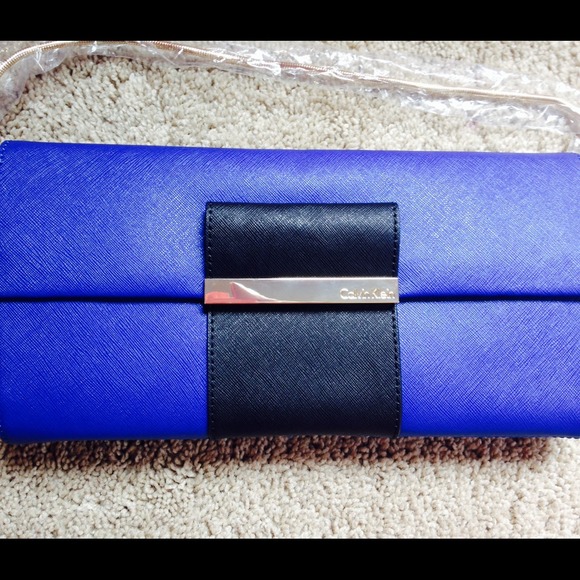 Calvin Klein saffiano leather clutch