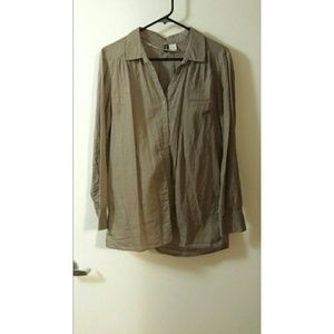 Long sleeve light coffee colored button up
