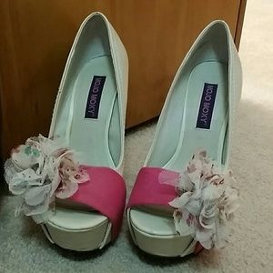 5" Stiletto Heals Pumps Flower Peep Toe