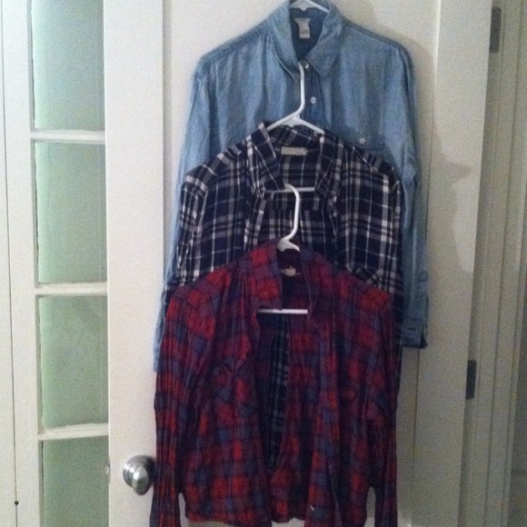 ALL 3 Assorted button downs/flannel bundle