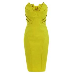 COAST Sherzi Strapless Dress Neon Lime / Yellow