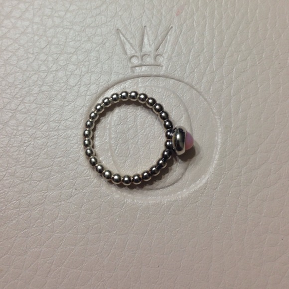 Pandora ring with pink stone size 5