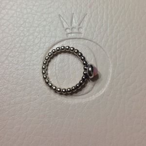 Pandora ring with pink stone size 5