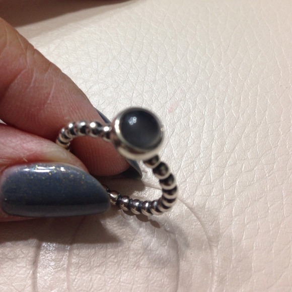 Pandora ring with grey moonstone size 6