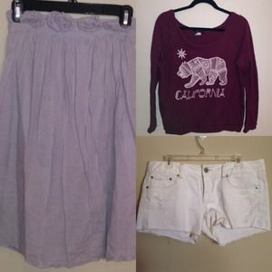 bundle of skirt shorts and top