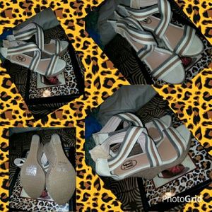 ♻️Cute wedges Khaki and Olive stripes