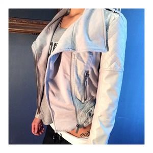 **ON HOLD**Faux Quilted Leather Jacket Gray