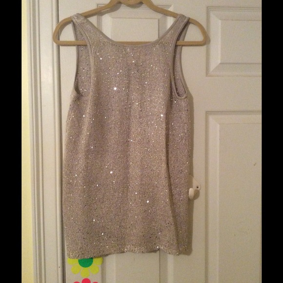 MOVING SALE Matty M Gold Sequined Tank Top - Picture 2 of 3