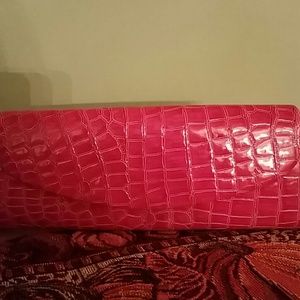 Pink crock printed hand bag