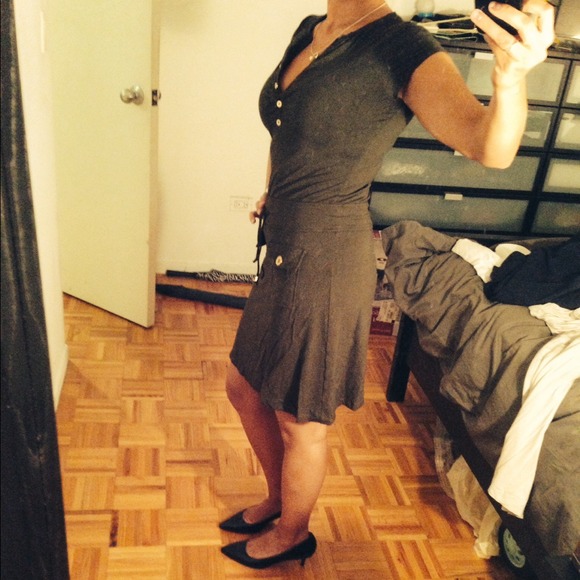 Olive green stretch dress-see beige one, SAME KIND - Picture 2 of 3