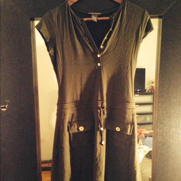 Olive green stretch dress-see beige one, SAME KIND - Picture 3 of 3