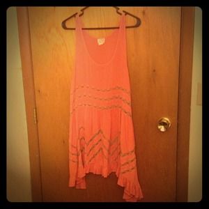 Flowing coral dress