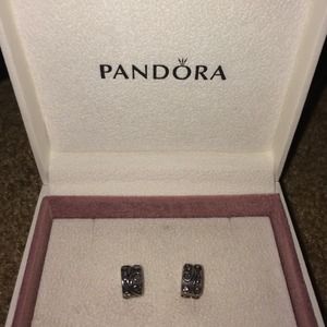 Pandora Clip Pink CZ Sterling Silver