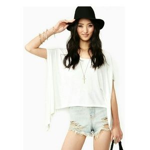 Nastygal Loose white tee (batwing)