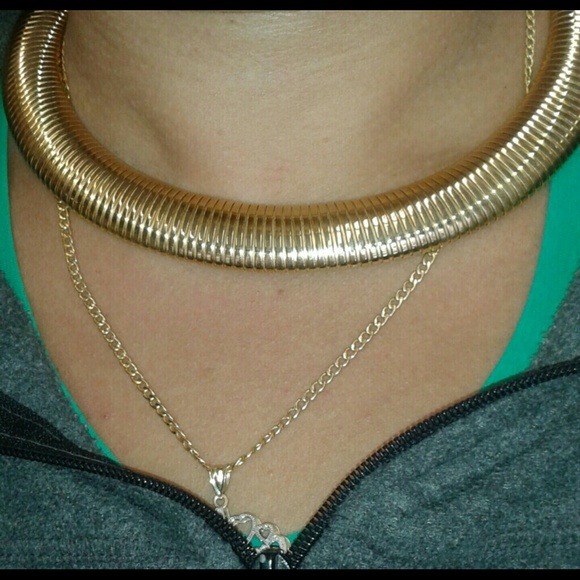 Neck choker with bracelet washed in gold - Picture 2 of 3