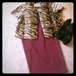 Furry tiger print cardigan