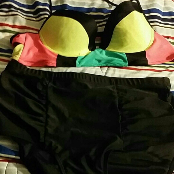 High waisted bathing suit