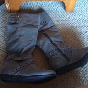 Gray studded boots!