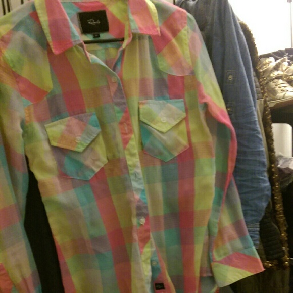 Colorful plaid button down