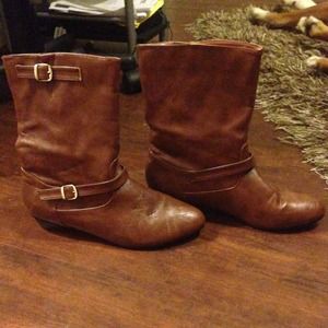 Brown leather boots!