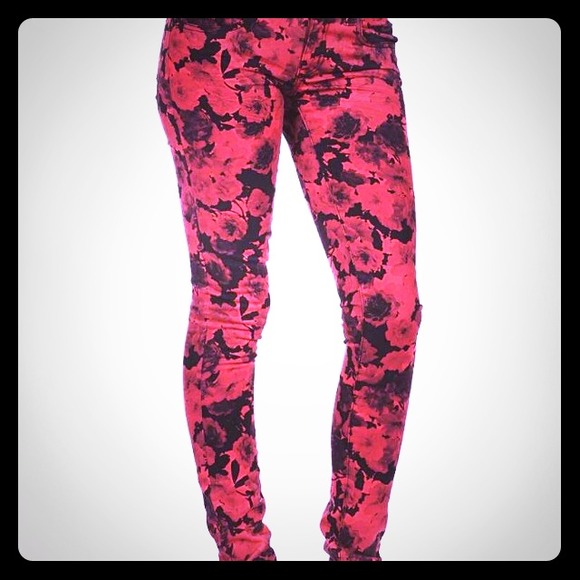 Red & Black Roses Pants Qty (2) - Picture 1 of 1