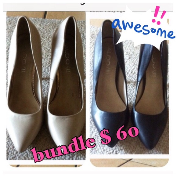 Aldo beige and black high heels‼️BUNDLE   👍↘️🆒💲