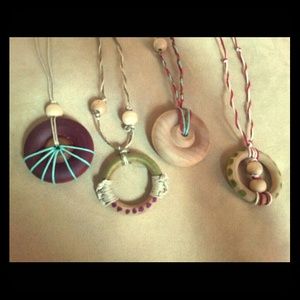 Wood nursing necklaces, all natural & handmade