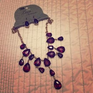 Red and gold statement necklace