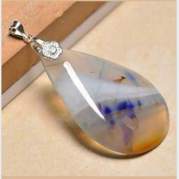 Blue Madagascar Agate! 100% Solid Sterling Silver!