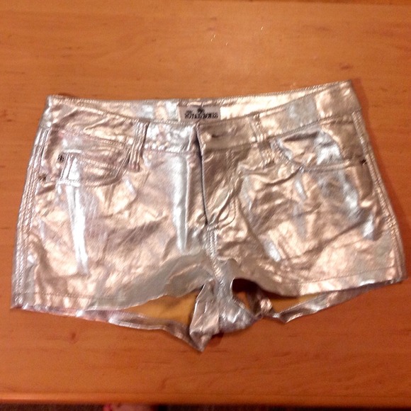 Metallic silver shorts