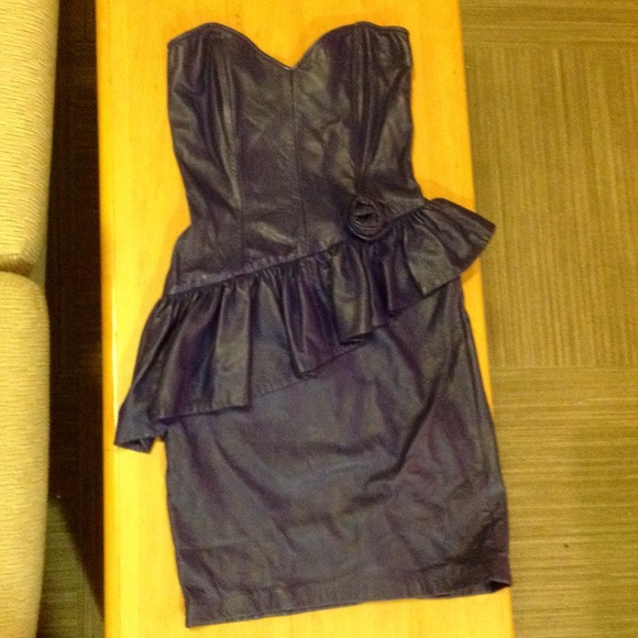 Purple soft leather dress