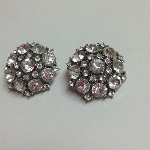 Clip on cz earrings, very sparkly