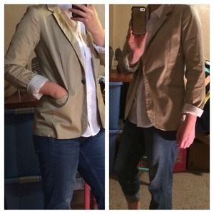 MOSSIMO Tan Khaki Fitted Blazer M EUC!