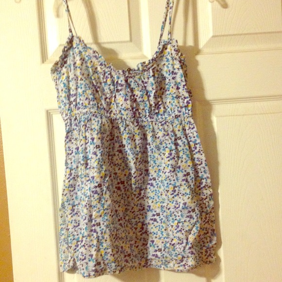 Flowered babydoll tank