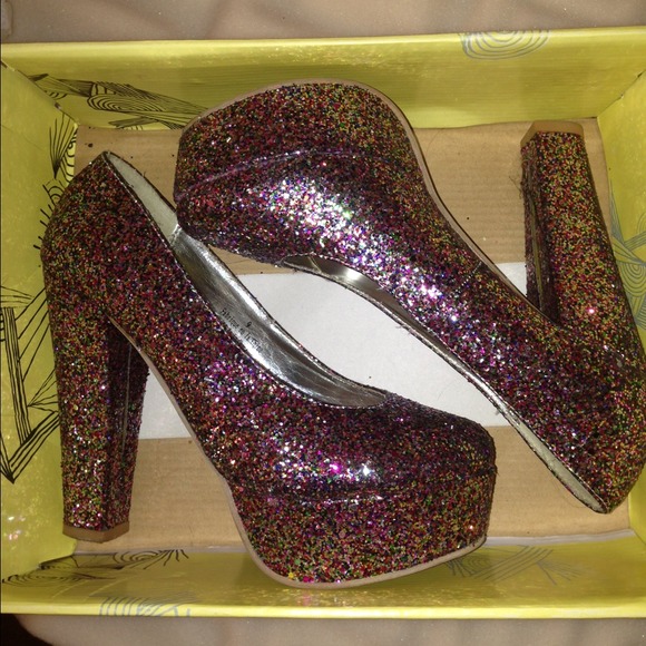 Urban Outfitter Glitter Chunky Heels