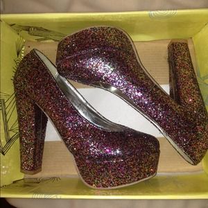 Urban Outfitter Glitter Chunky Heels